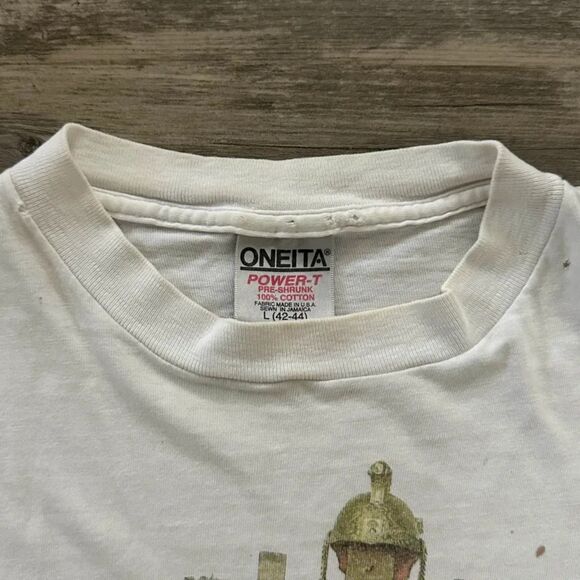 Vintage 90s Norman Rockwell Triple Self Portrait Art T-Shirt Size L - Picture 4 of 7